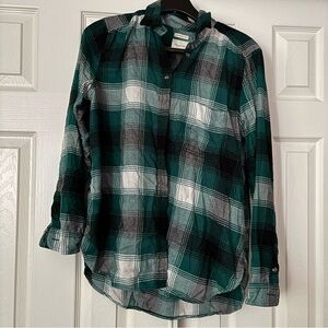 American Eagle Outfitters Teal and Black Plaid womens Shirt